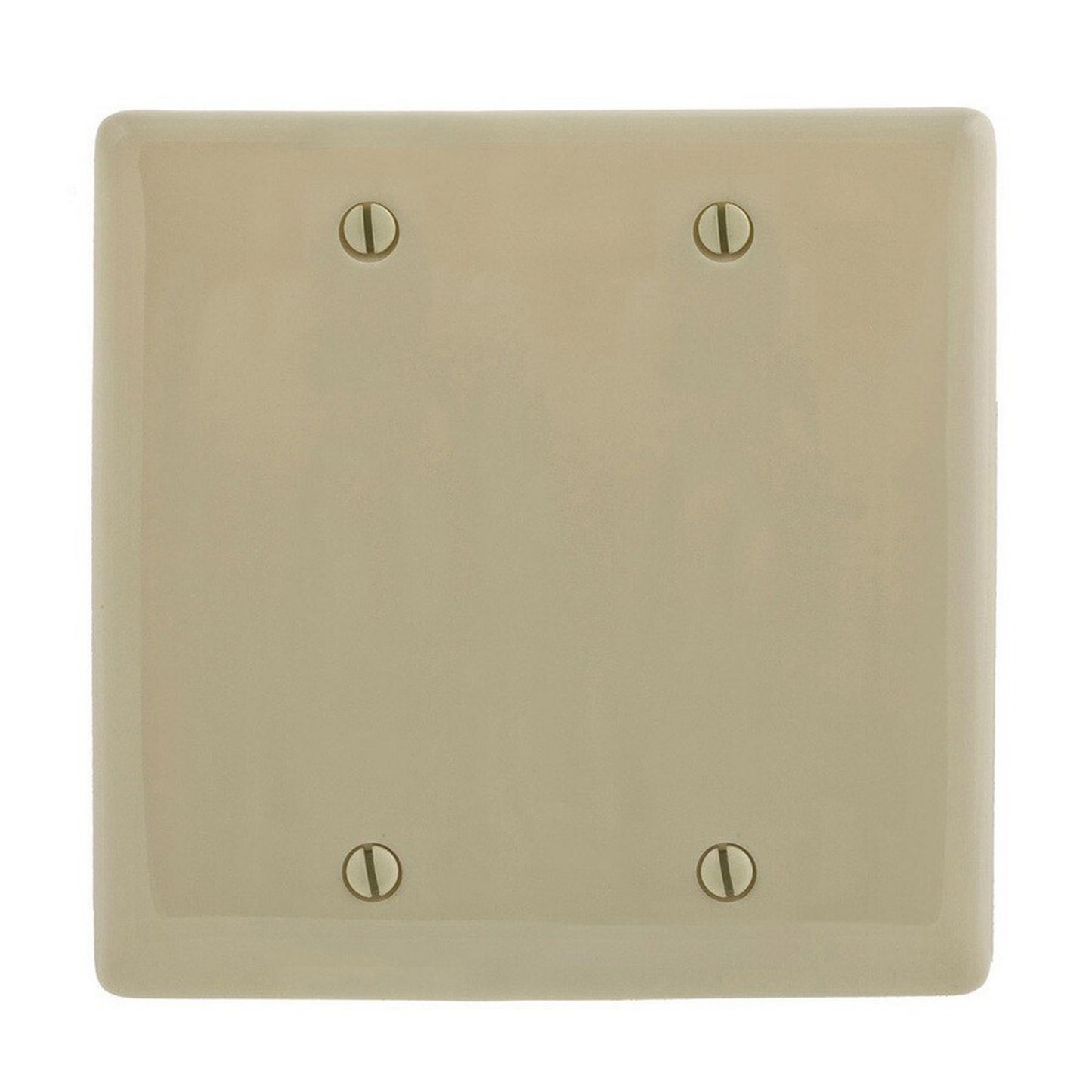 Hubbell NPJ23IZ Ivory 2-Gang Blank Unbreakable Midsize Wallplate Cover Box Mount