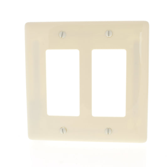 Hubbell NPJ262AL Almond 2-Gang Nylon Decorator MidSize Wallplates Cover 25-Pack