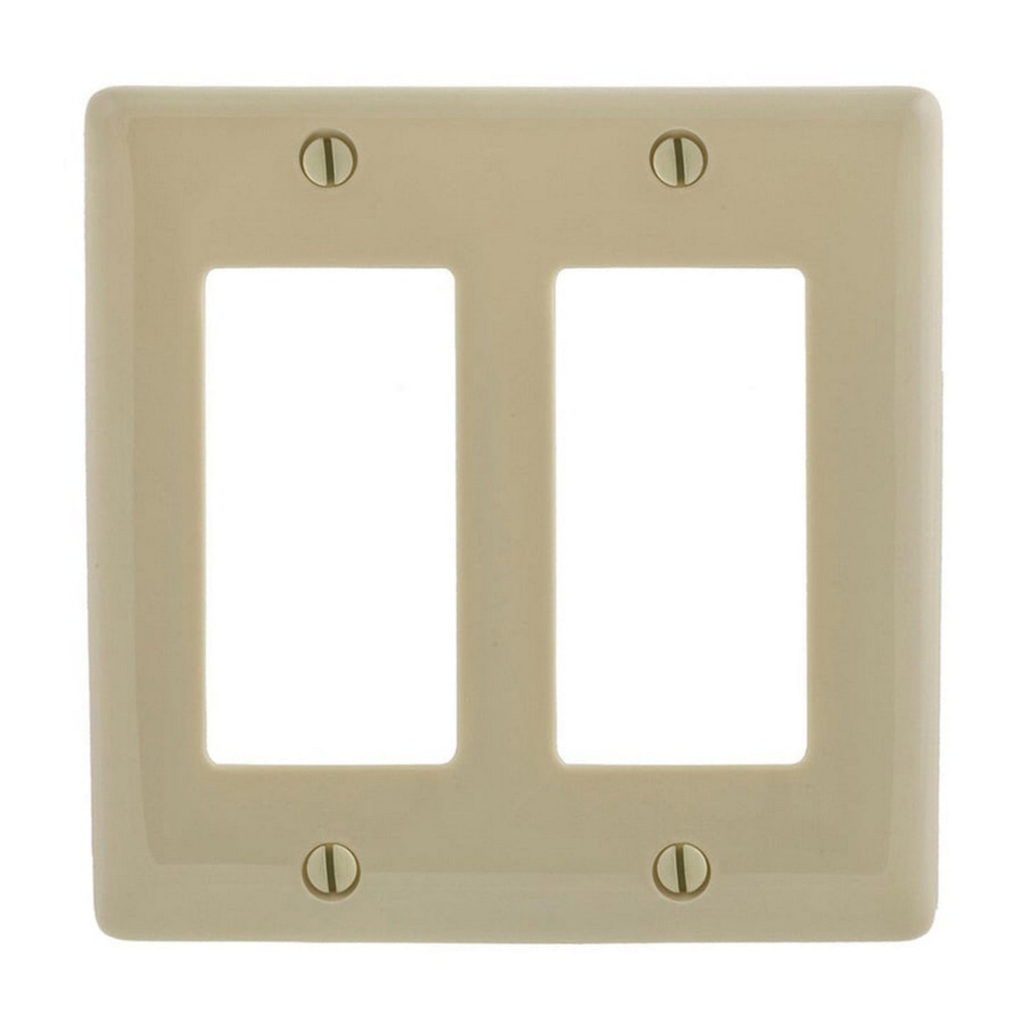 Hubbell NPJ262IZ Ivory 2-Gang Decorator GFI Unbreakable Mid-Size Wallplate Cover