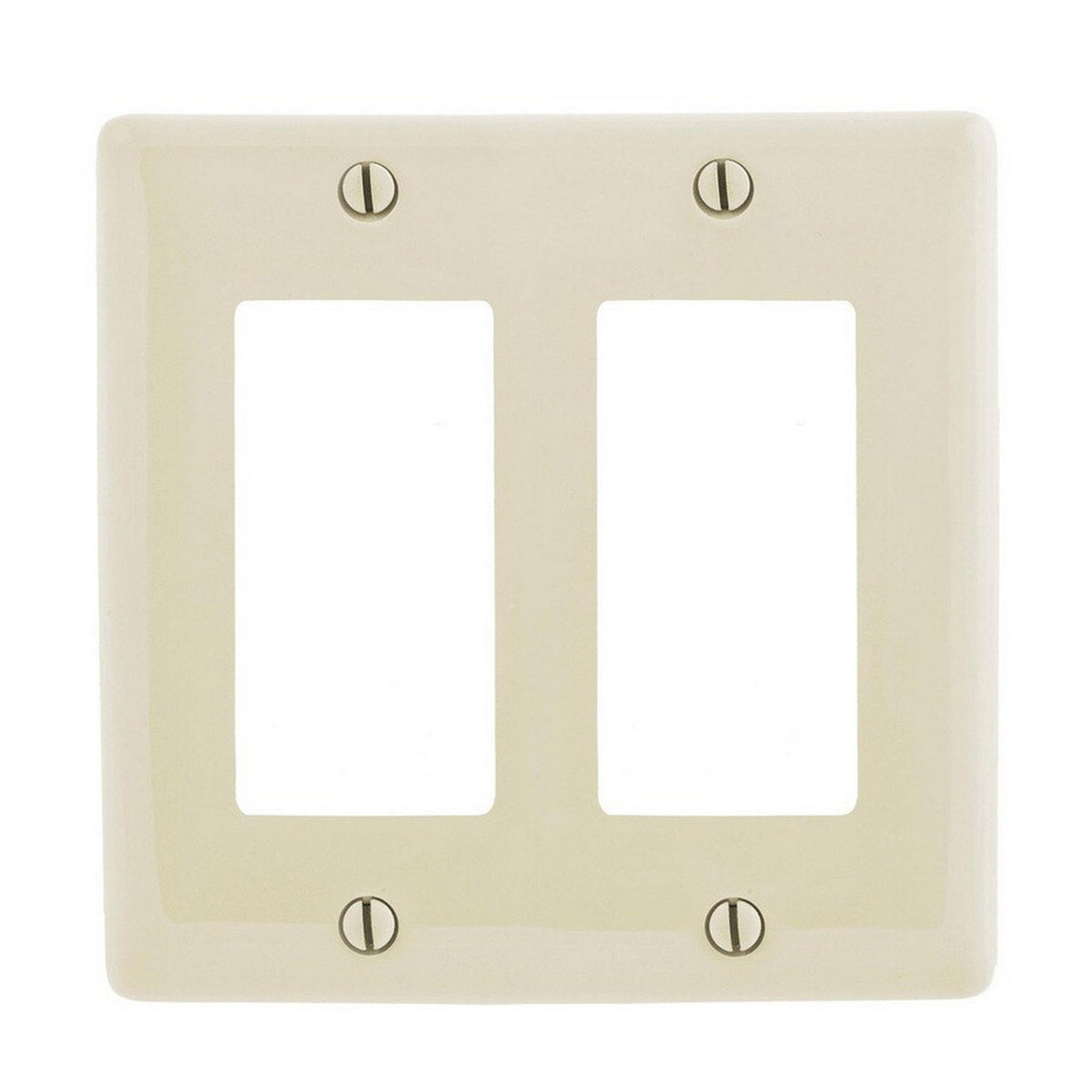 Hubbell NPJ262LAZ Lt Almond 2-Gang Decorator GFCI Unbreakable Mid-Size Wallplate