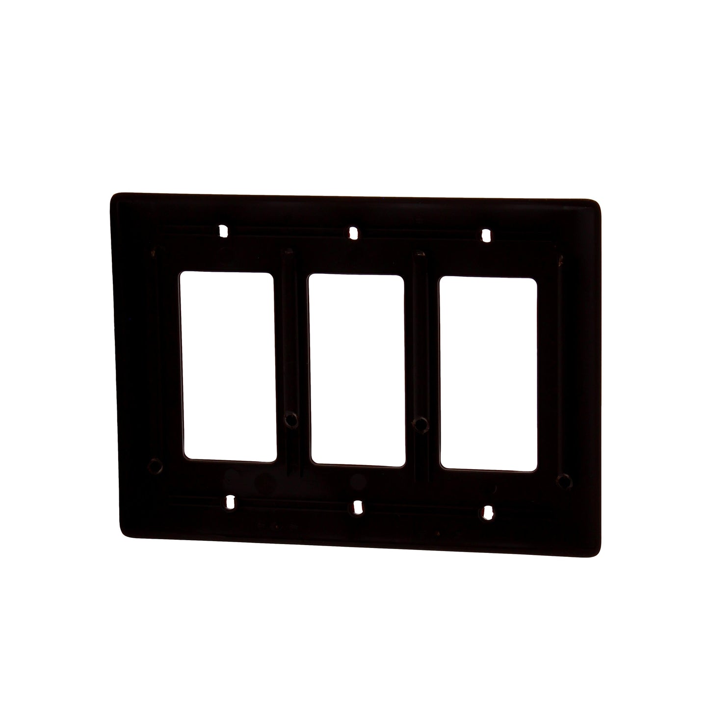 Hubbell NPJ263 Brown 3-Gang Decorator Unbreakable Nylon Mid-Size Wallplate Cover