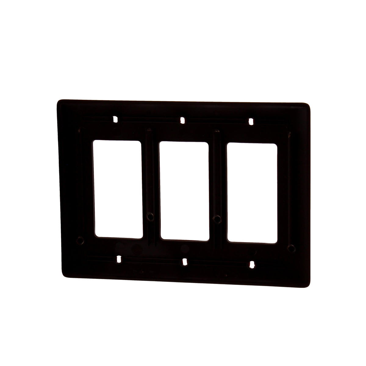 Hubbell NPJ263 Brown 3-Gang Decorator Unbreakable Nylon Mid-Size Wallplate Cover