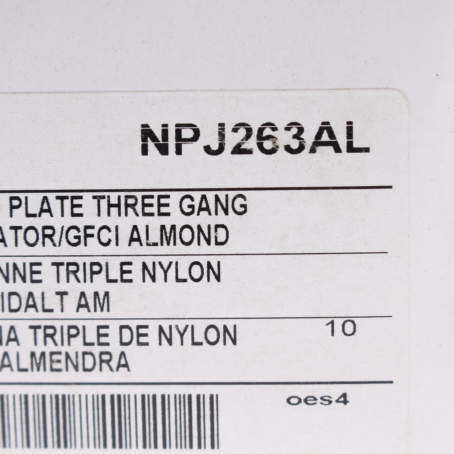 Hubbell NPJ263AL Almond 3-Gang Decorator Unbreakable Midsize Wallplates 10pcs