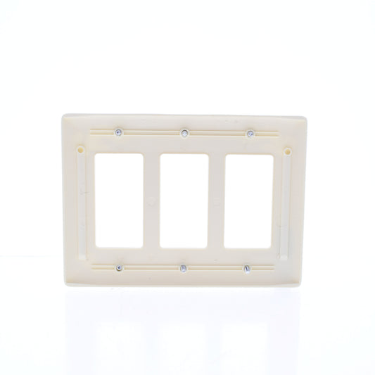 Hubbell NPJ263AL Almond 3-Gang Decorator Unbreakable Mid-Size Wallplate Cover