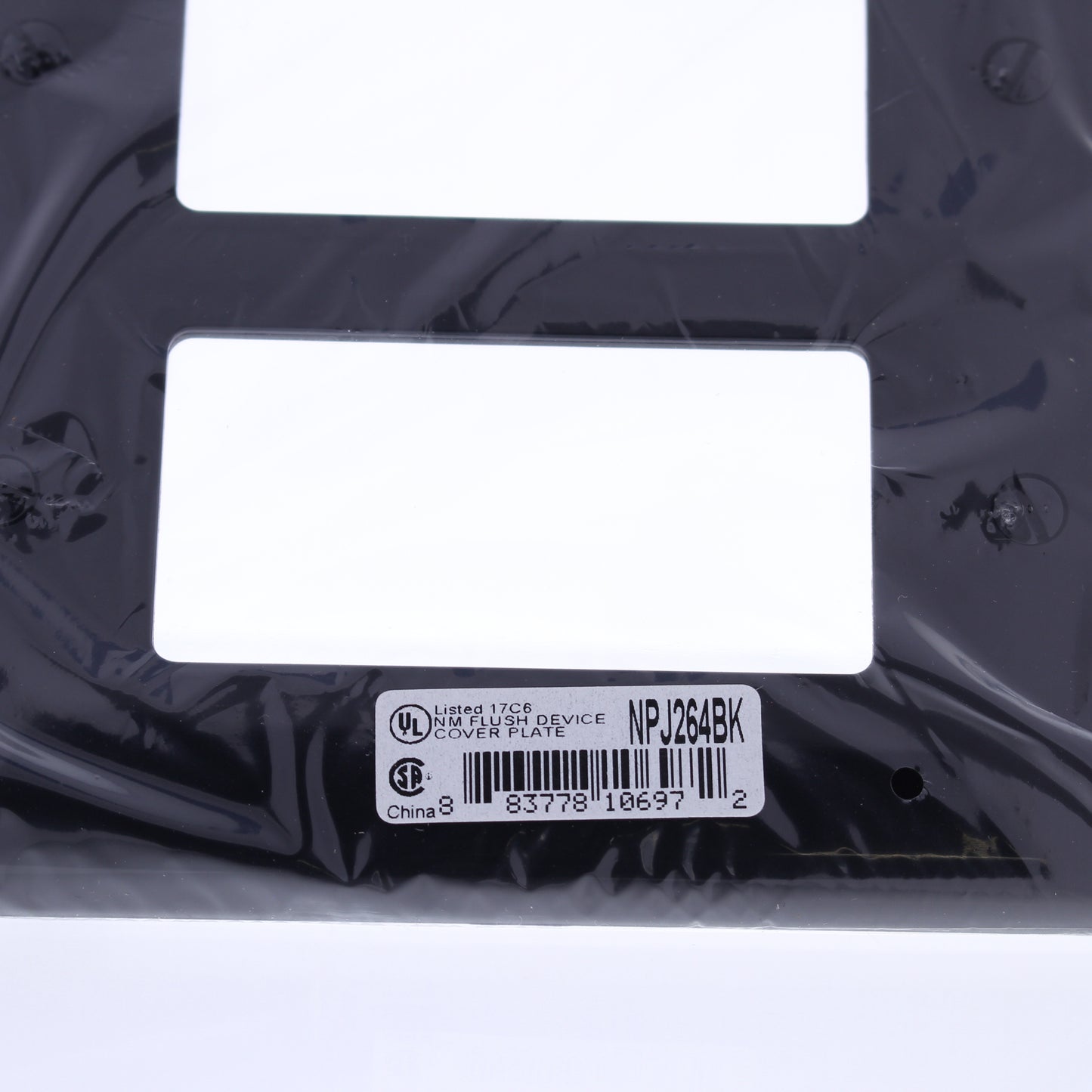 Hubbell NPJ264BK Black 4-Gang Decorator GFI Unbreakable Mid-Size Wallplate Cover