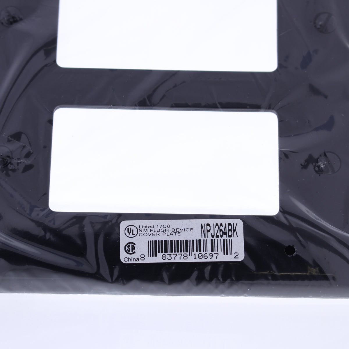 Hubbell NPJ264BK Black 4-Gang Decorator GFI Unbreakable Mid-Size Wallplate Cover