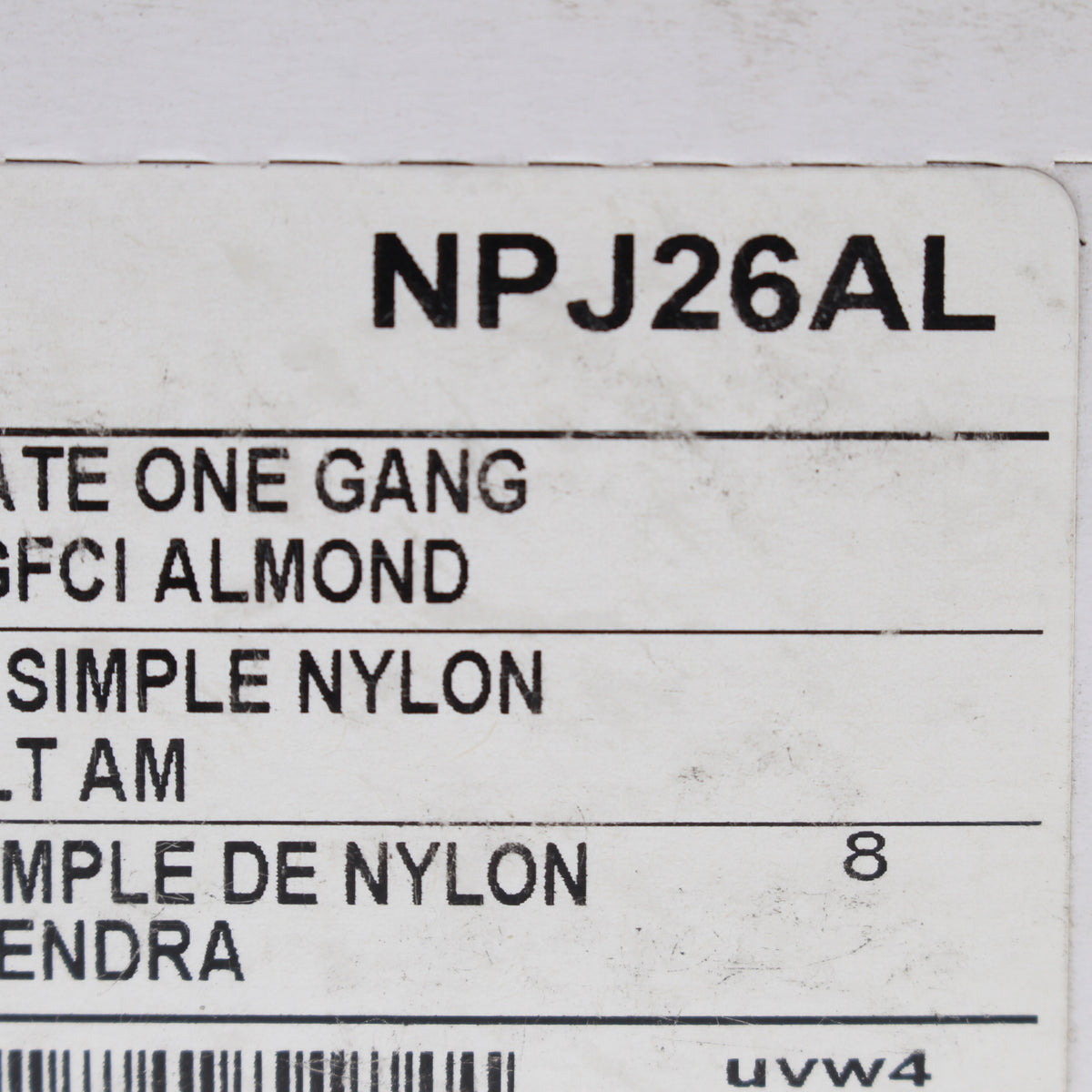 Hubbell NPJ26AL Almond 1-Gang 1-Gang Unbreakable Mid-Size Wallplate Cover 25pcs
