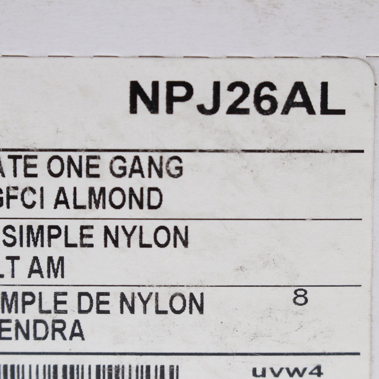 Hubbell NPJ26AL Almond 1-Gang 1-Gang Unbreakable Mid-Size Wallplate Cover 25pcs