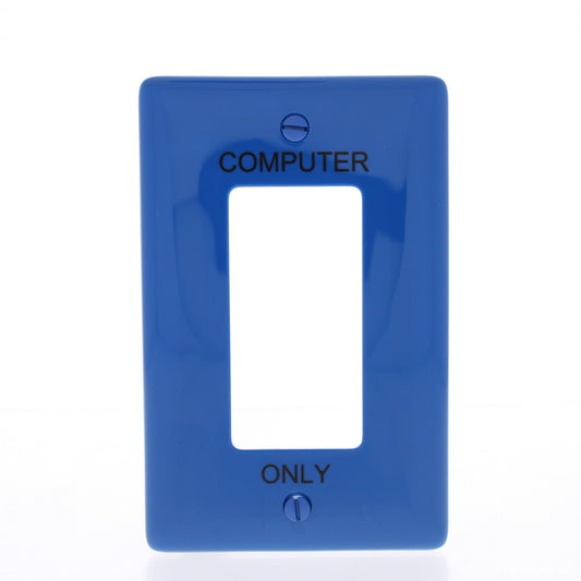 Hubbell NPJ26CBL Blue 1-Gang 1-Gang Unbreakable Mid-Size Wallplate Cover 25pcs