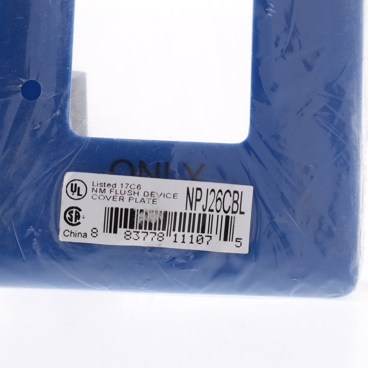 Hubbell NPJ26CBL Blue 1-Gang 1-Gang Unbreakable Nylon Mid-Size Wallplate Cover