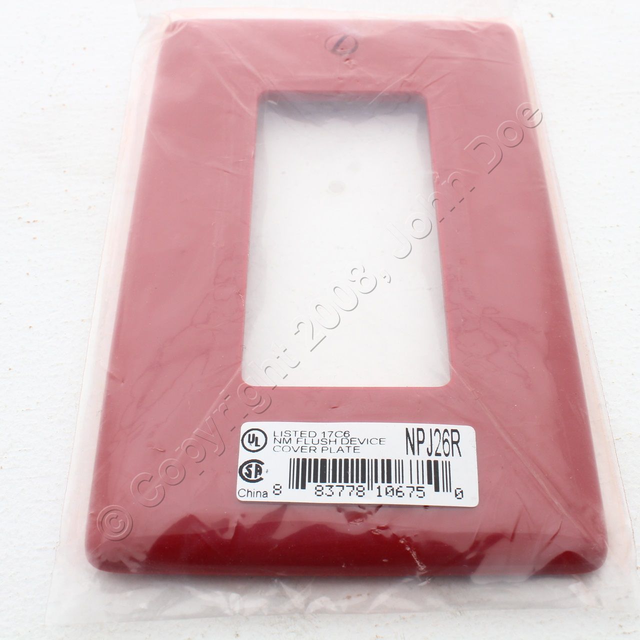 Hubbell NPJ26R Red 1-Gang 1-Gang Unbreakable Nylon Mid-Size Wallplate Cover 10pc