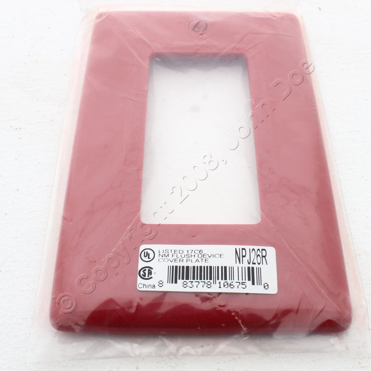 Hubbell NPJ26R Red 1-Gang 1-Gang Unbreakable Nylon Mid-Size Wallplate Cover 5pcs