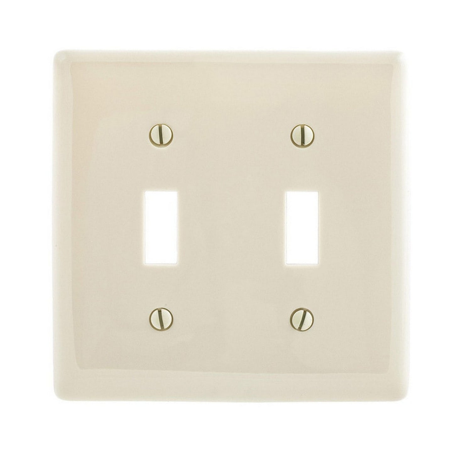 Hubbell NPJ2LAZ Light Almond 2-Gang Toggle Unbreakable Mid-Size Wallplate Cover
