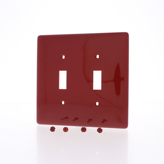 Hubbell NPJ2R Red 2-Gang Mid-size Switch Plate Cover Nylon Wallplates 25-Pack