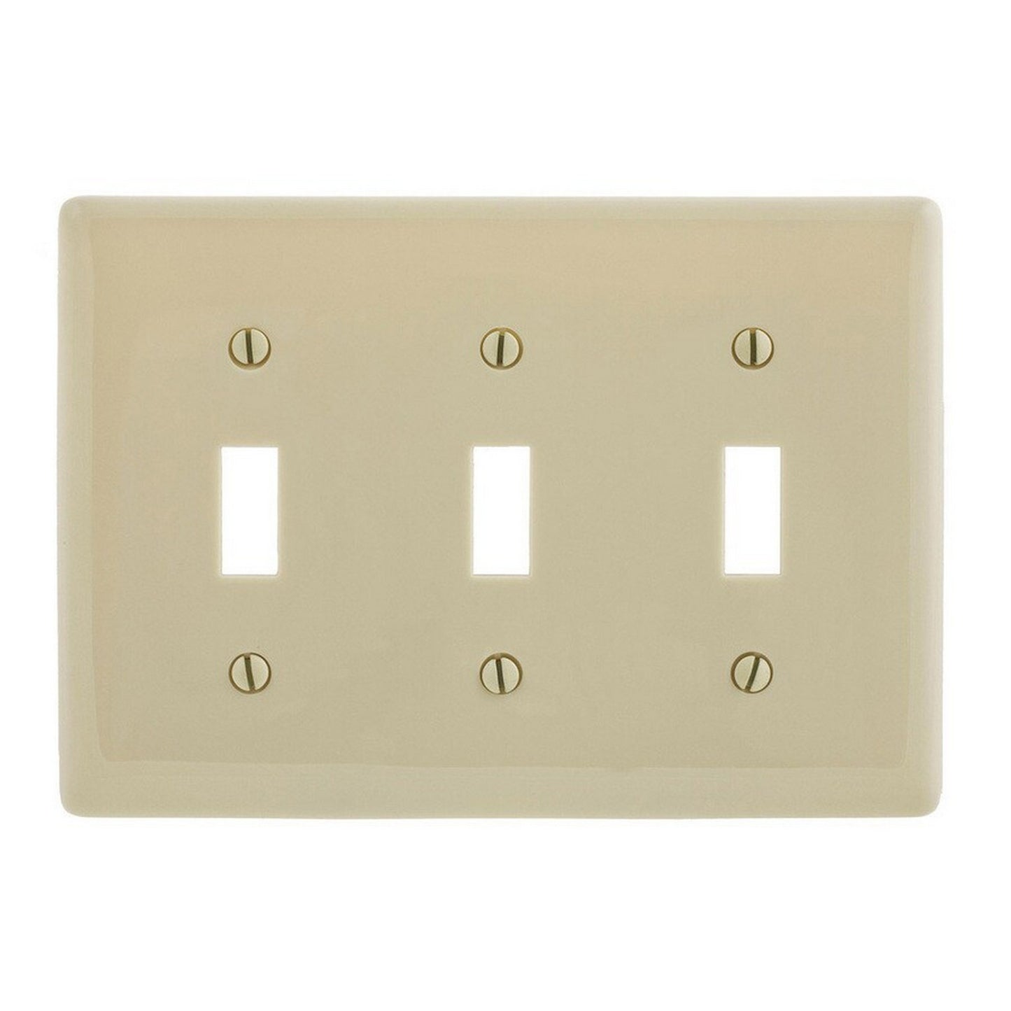 Hubbell NPJ3IZ Ivory 3-Gang Toggle Unbreakable Nylon Mid-Size Wallplate Cover