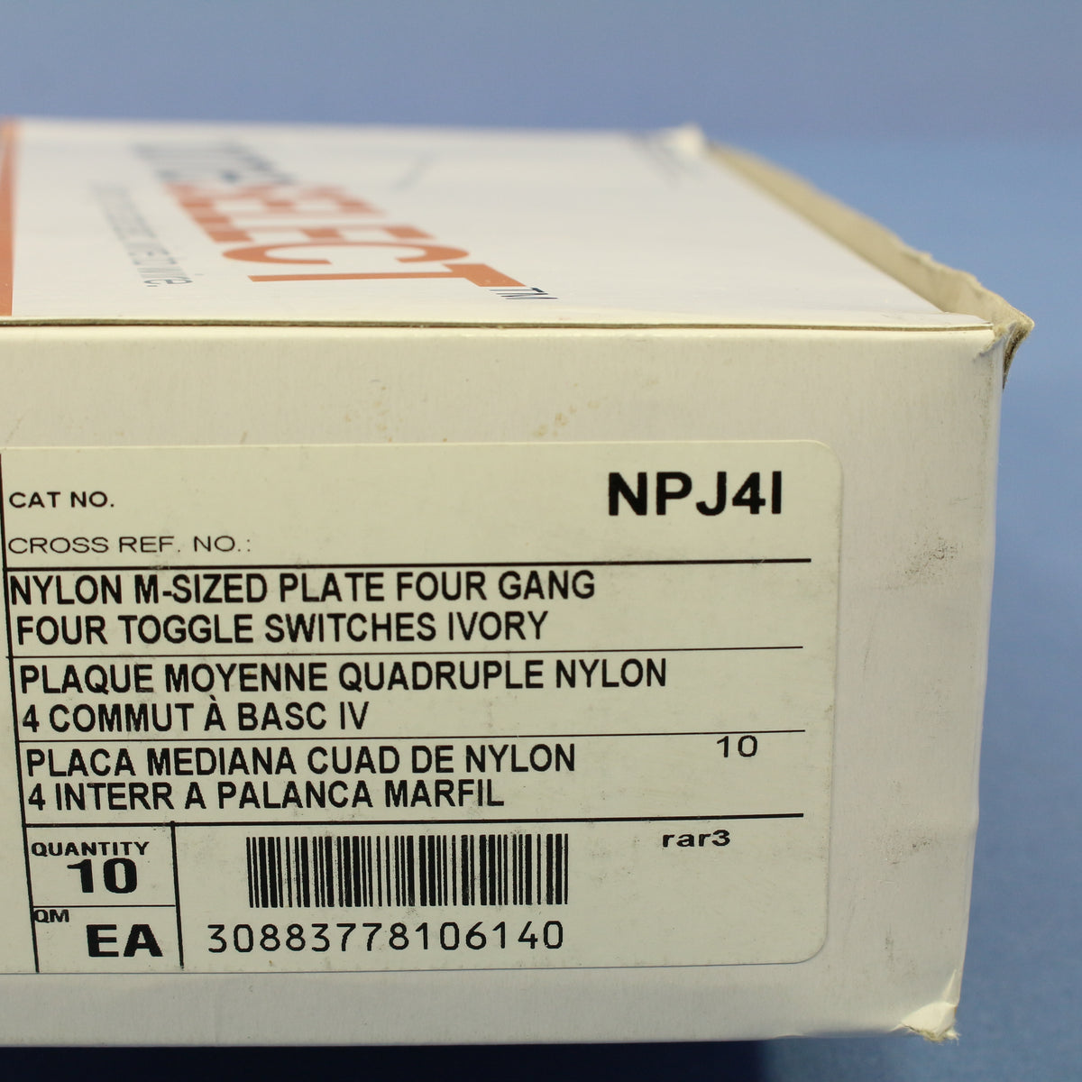 Hubbell NPJ4I Ivory 4-Gang Mid-size Toggle Switch Cover Nylon Wallplates 10-Pack