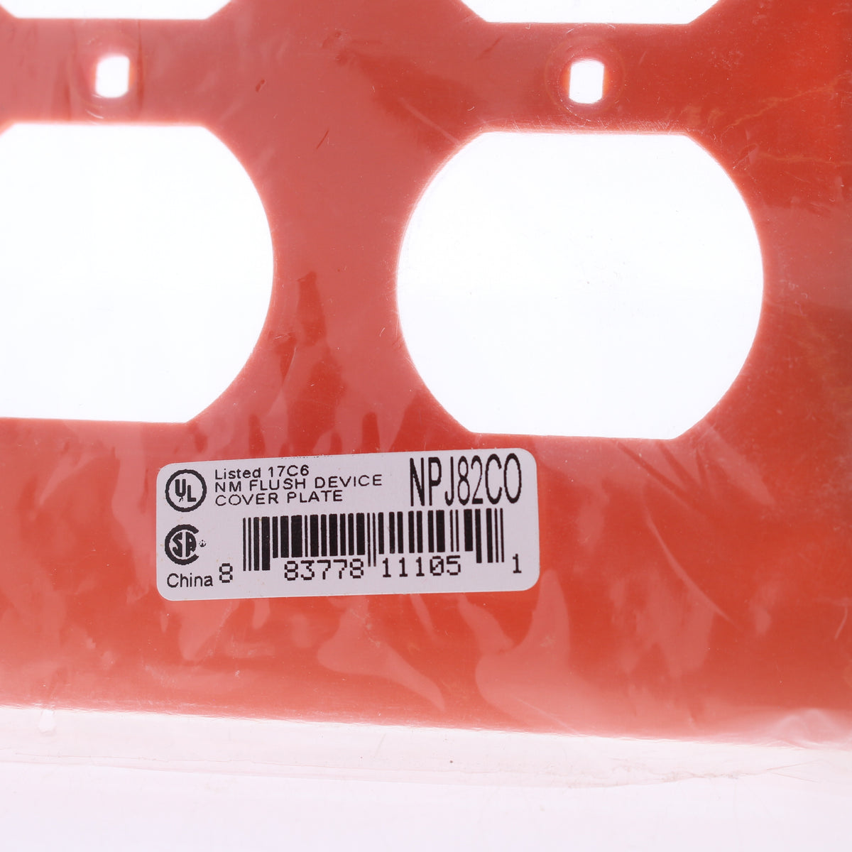 Hubbell NPJ82CO Orange 2-Gang Duplex Unbreakable Nylon Mid-Size Wallplate Cover