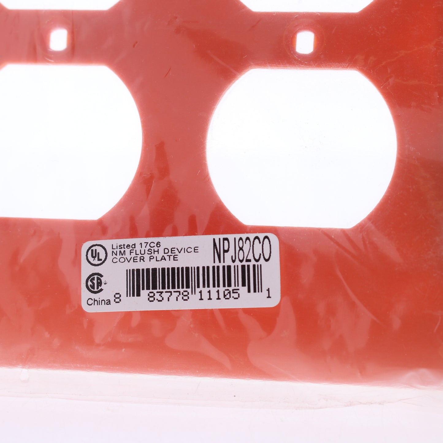 Hubbell NPJ82CO Orange 2-Gang Duplex Unbreakable Nylon Mid-Size Wallplate Cover
