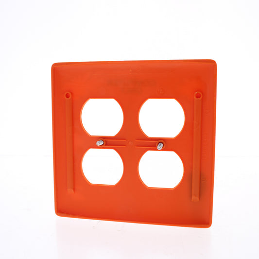 Hubbell NPJ82CO Orange 2-Gang Duplex Unbreakable Nylon Mid-Size Wallplate Cover