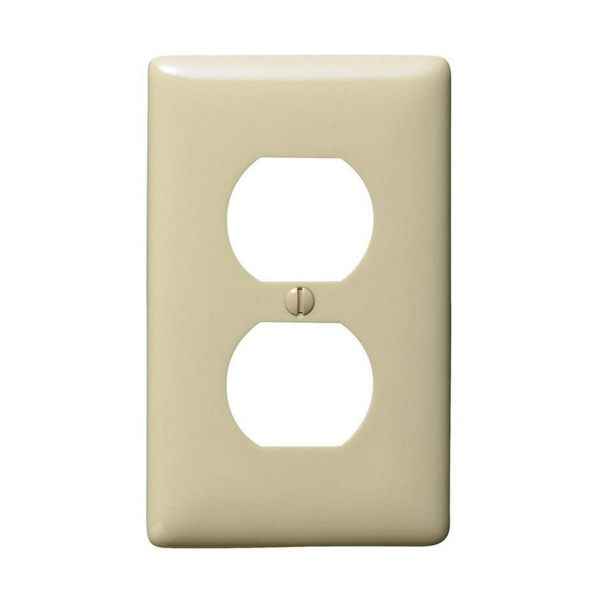 Hubbell NPJ8IZ Ivory 1-Gang Duplex Unbreakable Nylon Mid-Size Wallplate Cover