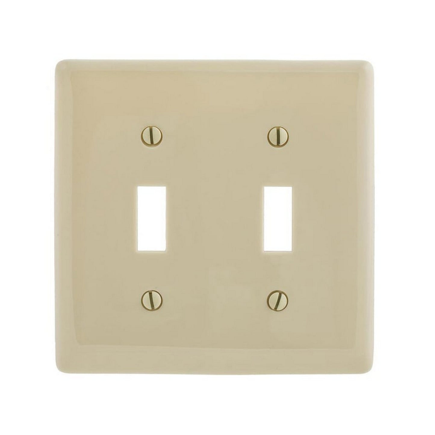 Hubbell NPJJ2IZ Ivory 2-Gang Toggle Unbreakable Nylon Jumbo Wallplate Cover