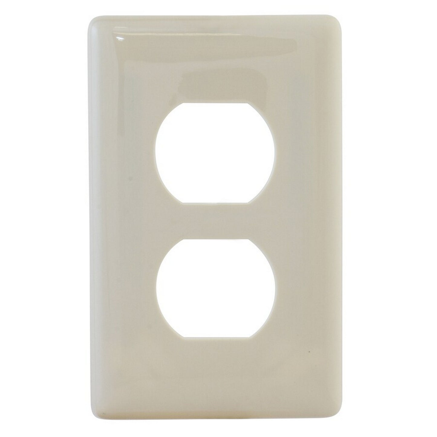 Hubbell NPS8LAZ Lt Almond 1-Gang Duplex Unbreakable Midsize Screwless Wallplate
