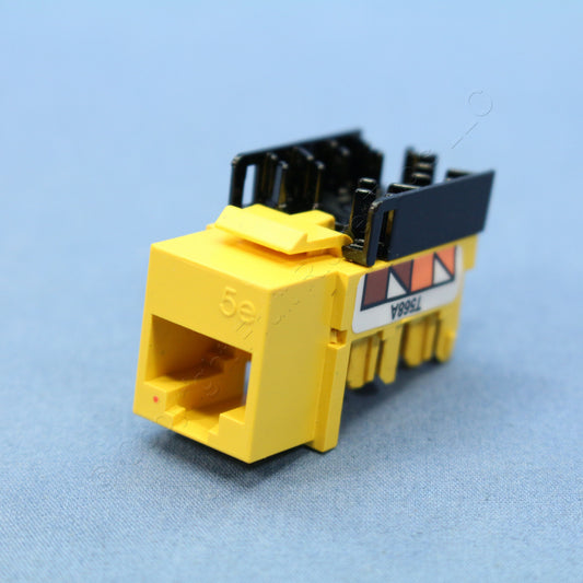 10 Hubbell NetSelect Yellow Universal A/B Cat5e Voice Data Jacks 8-Position