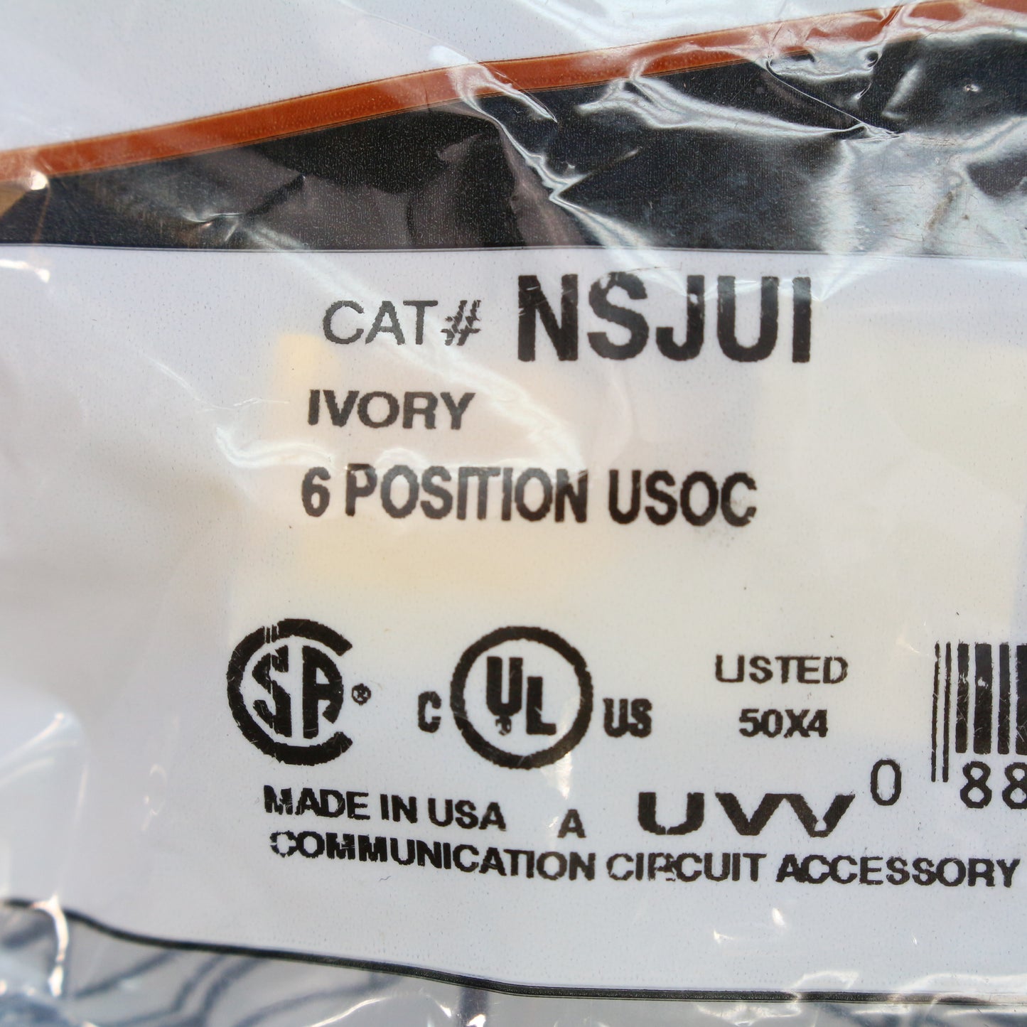 Hubbell NetSelect Ivory Snap-In 6-Wire Telephone Jack 6 Position USOC NSJUI