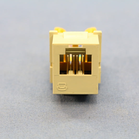 Hubbell NetSelect Ivory Snap-In 6-Wire Telephone Jack 6 Position USOC NSJUI