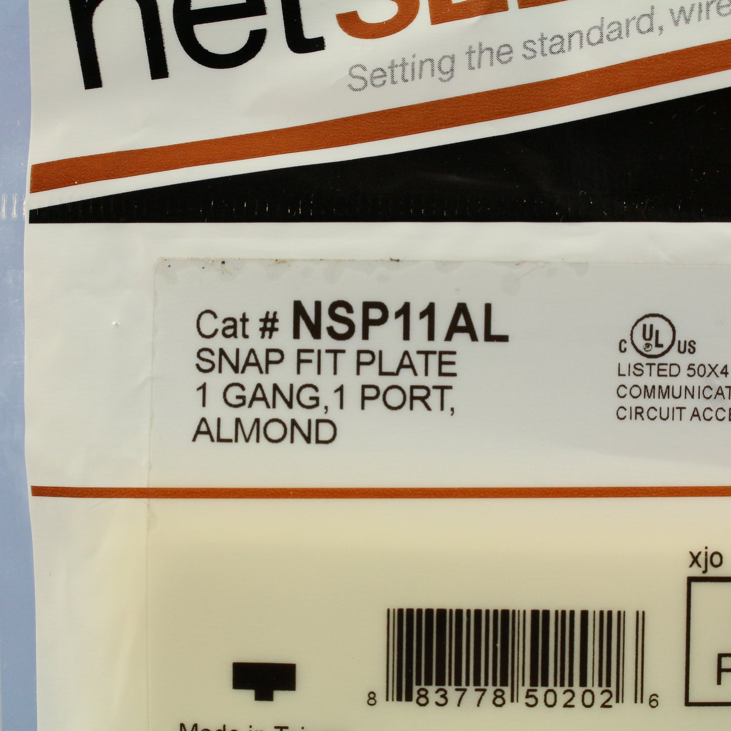Hubbell NSP11AL Almond 1-Gang 1-Port Flame-Retardant Standard Wallplate Cover