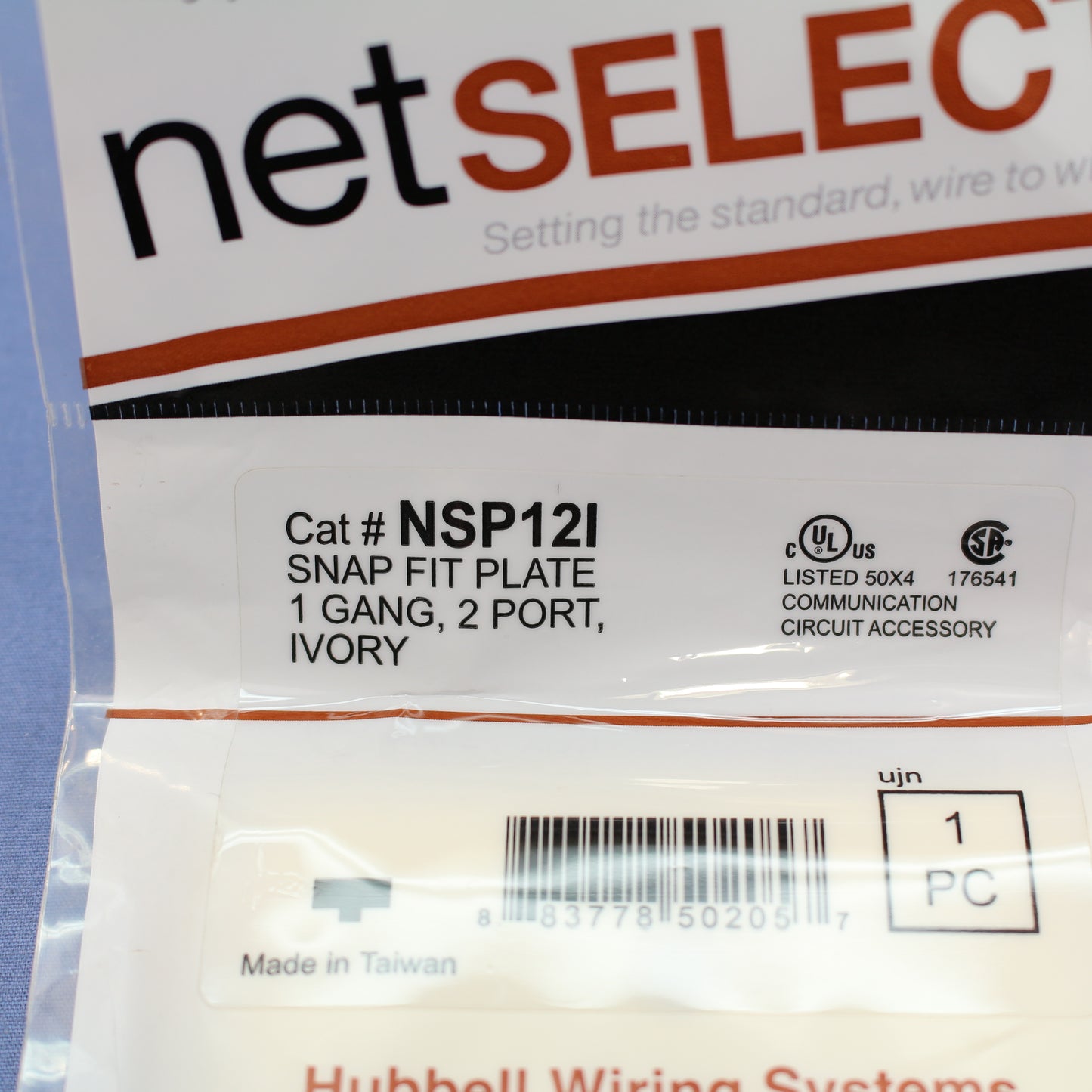Hubbell NSP12I Ivory 1-Gang 2-Port Flame-Retardant ABS Standard Wallplate Cover