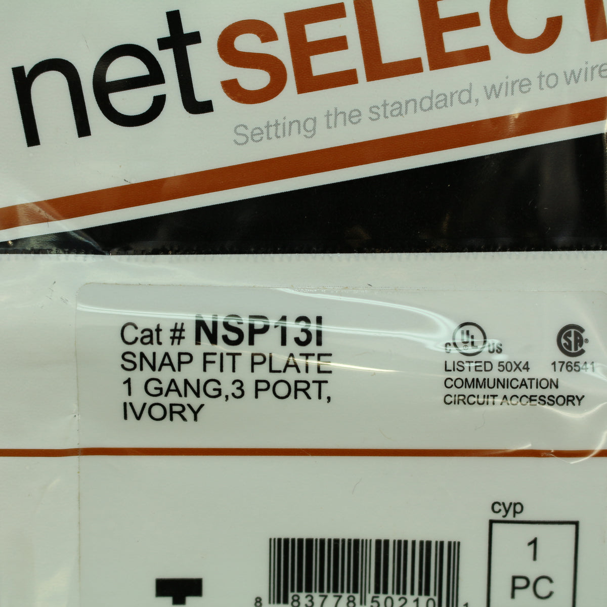 Hubbell NSP13I Ivory 1-Gang 3-Port Flame-Retardant ABS Standard Wallplate Cover