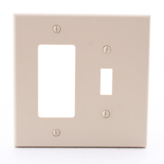 Hubbell PJ126I Ivory Mid-Size Unbreakable Toggle Switch GFCI Receptacle Cover