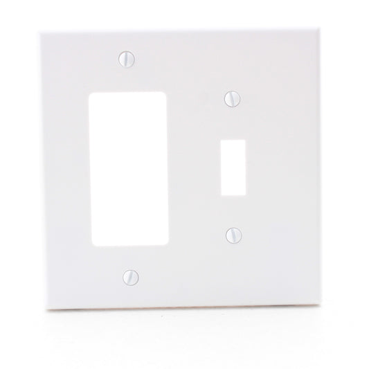 Hubbell PJ126W White Mid-Size Unbreakable Toggle Switch GFCI Receptacle Cover