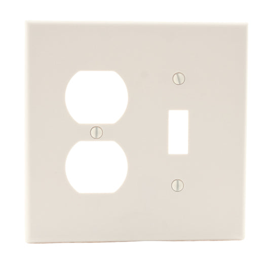 Hubbell PJ18LA Light Almond Mid-Size 1-Gang Toggle Duplex Outlet Nylon Cover