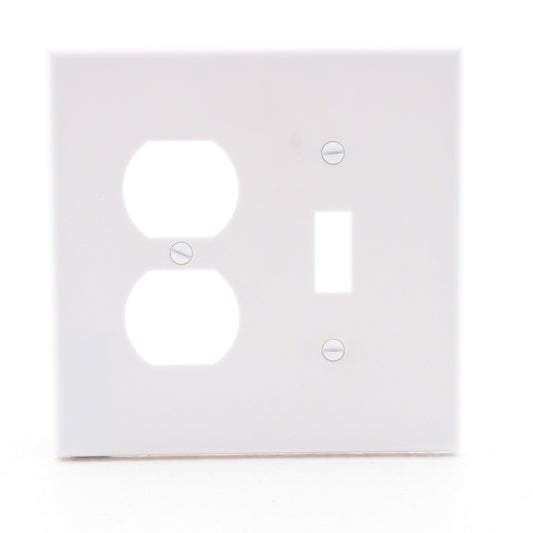 Hubbell PJ18W White Mid-Size Toggle Switch Duplex Outlet Receptacle Nylon Cover