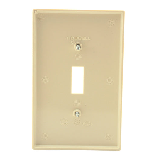 Hubbell PJ1I Ivory Unbreakable Mid-Size Toggle Switch Cover Nylon Wallplates
