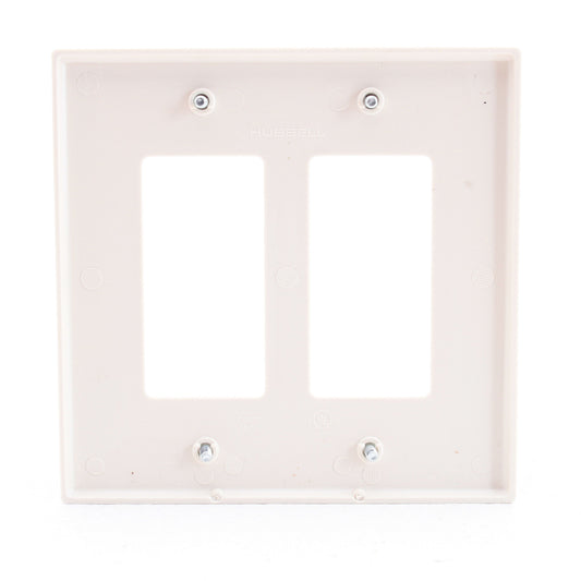 Hubbell PJ262LA Light Almond 2-Gang Unbreakable Decorator Switch Mid-Size Cover