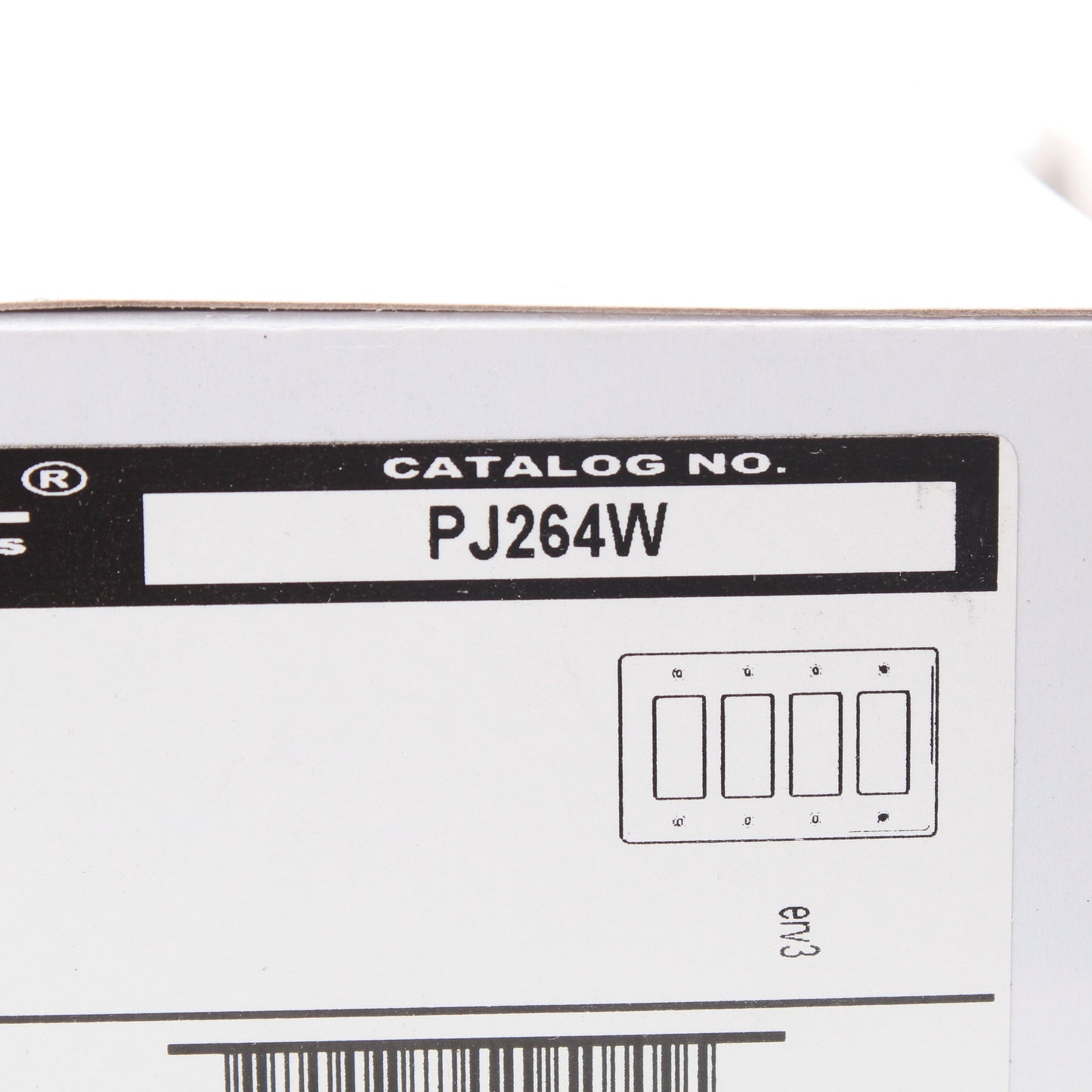 Hubbell PJ264W White 4-Gang Unbreakable Decorator Switch Covers Mid-Size 10pcs