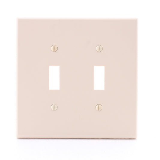Hubbell PJ2I Ivory 2-Gang Unbreakable Mid-Size Toggle Switch Cover Wallplate