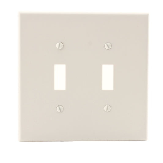 Hubbell PJ2LA Light Almond 2-Gang Unbreakable Mid-Size Toggle Switch Plate Cover