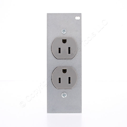 Hubbell PWFB10MPCR15GRY Gray 15A SystemOne Duplex Receptacle 5-15R 2P3W 125V