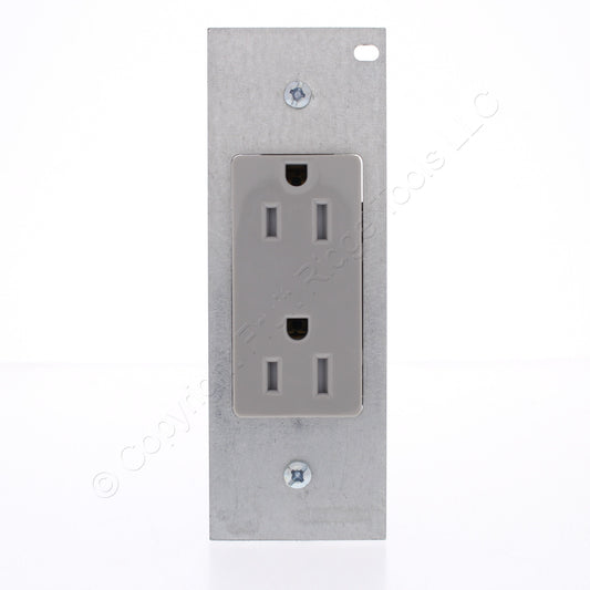 Hubbell SystemOne Gray Tamper Resistant Decorator Receptacle 15A PWFB10MPCR15GRY