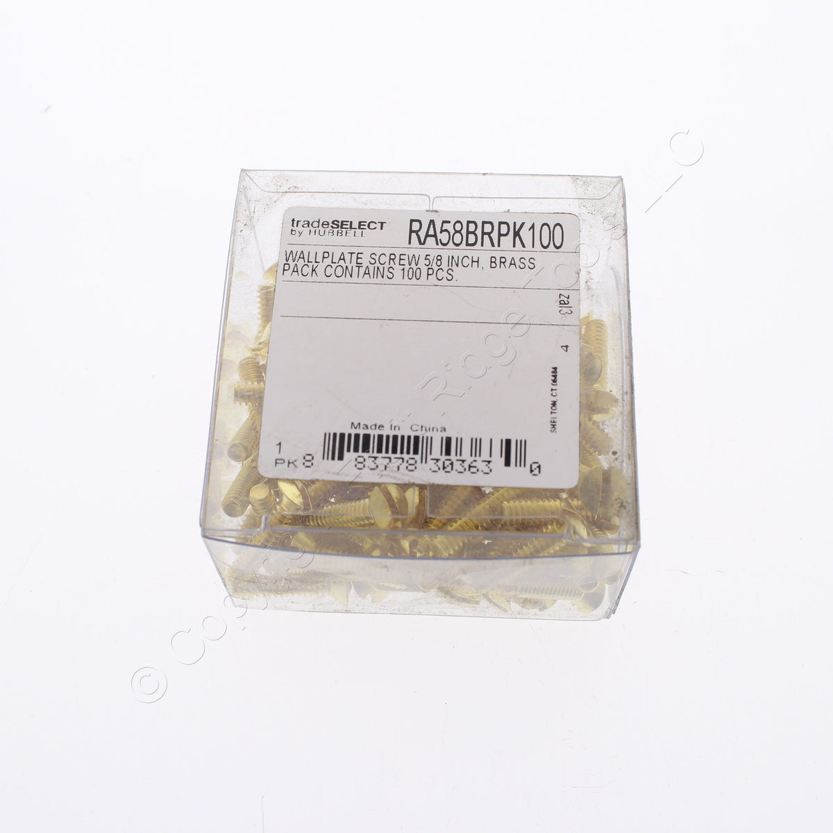 100 Hubbell Brass 5/8 Inch Wallplate Cover Screws 6-32 Oval Hd Slot RA58BRPK100