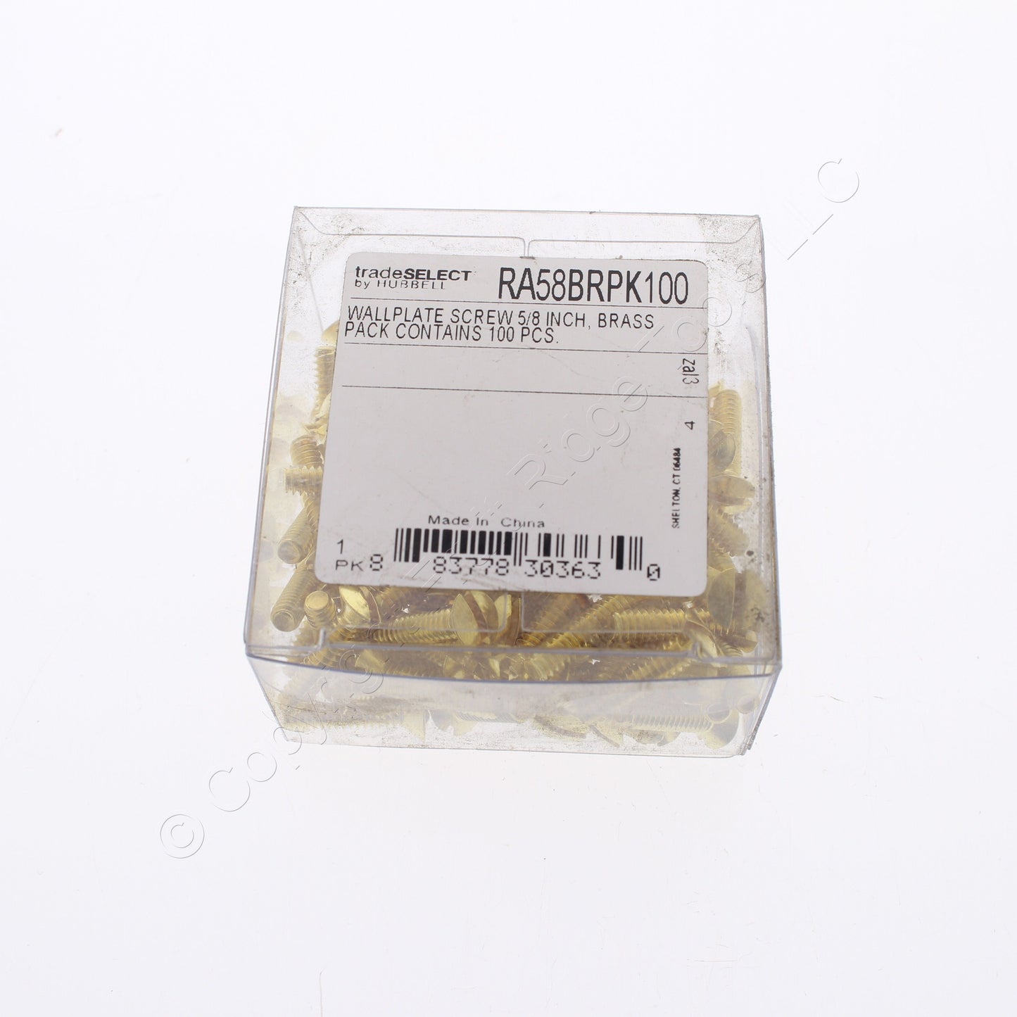 100 Hubbell Brass 5/8 Inch Wallplate Cover Screws 6-32 Oval Hd Slot RA58BRPK100