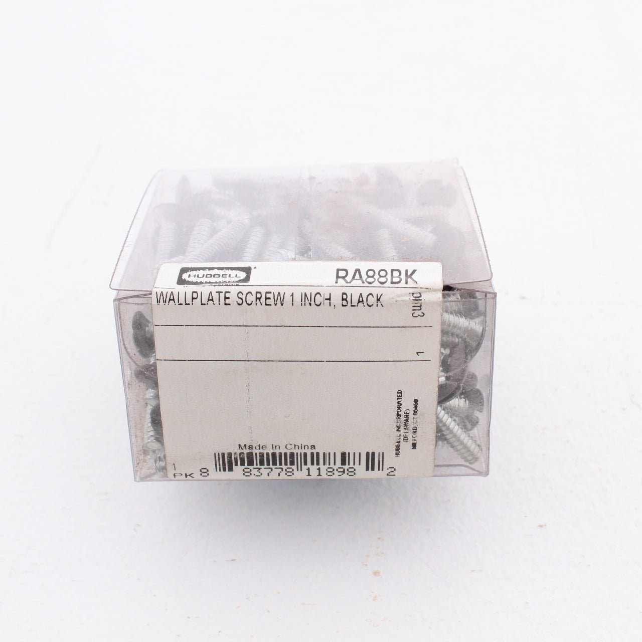 100 Hubbell Black 1" Wallplate Cover Screws 6-32 Oval Head Straight Slot RA88BK