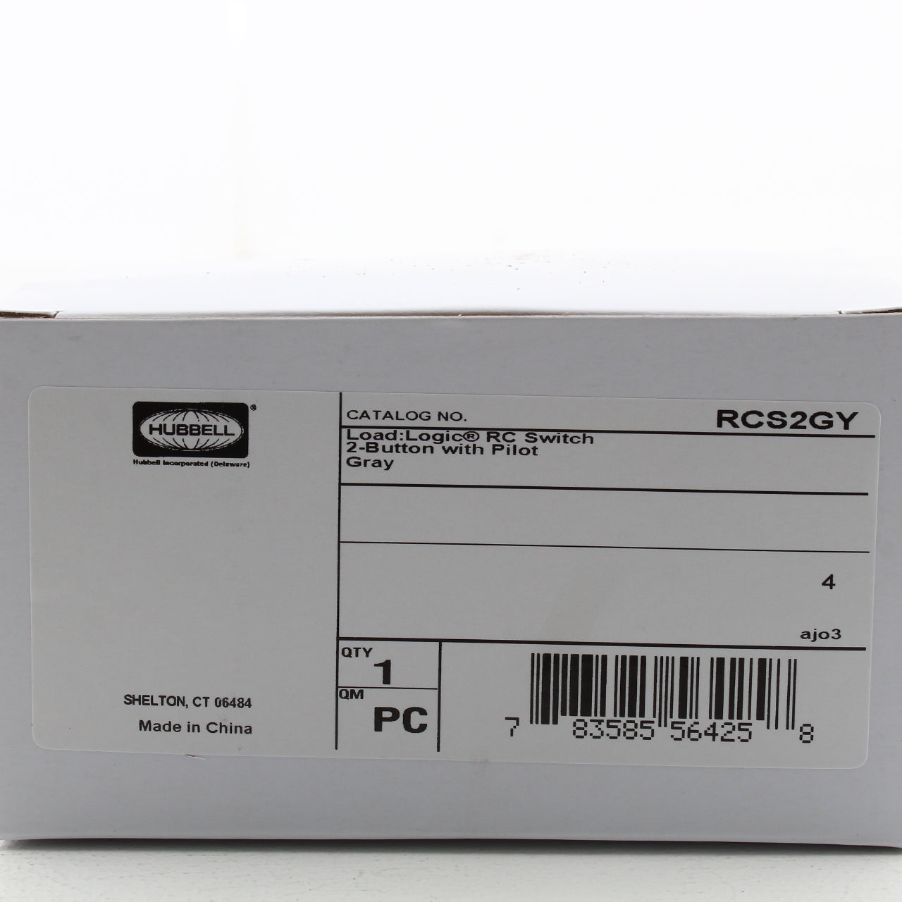 Hubbell RCS2GY Gray LoadLogic Smart Switch for Controller 2-Button w/Pilot Light