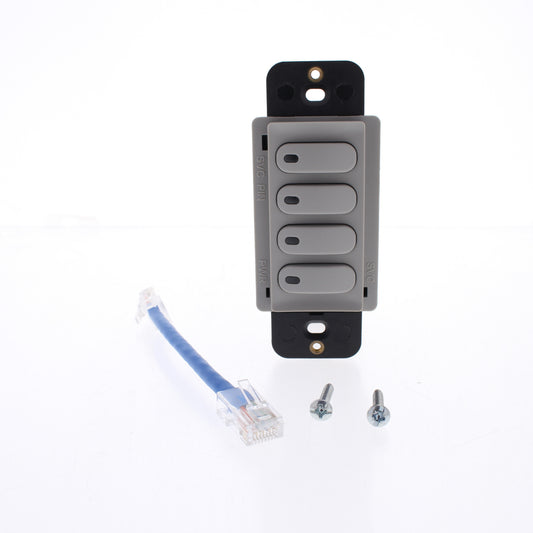 Hubbell Gray LoadLogic Smart Switch for Controller 4-Button w/Pilot Light RCS4GY