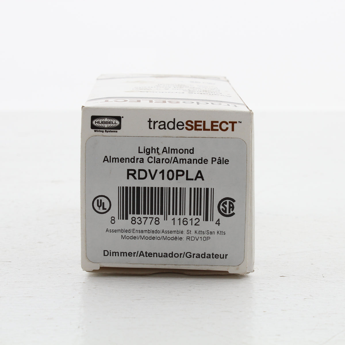 Hubbell RDV10PLA Lt Almond Illuminated Preset Light Dimmer Switch 1-Pole 1000W