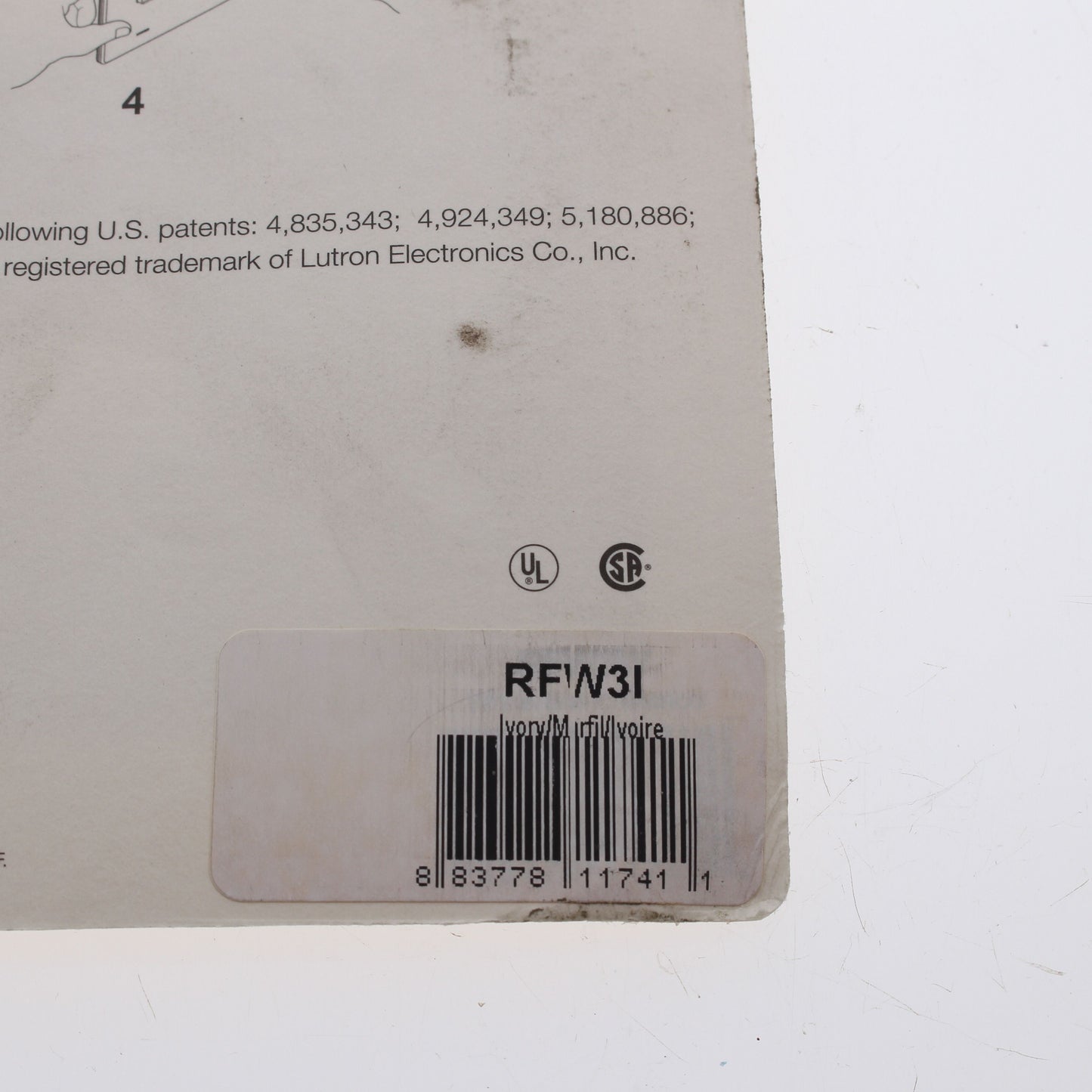 Hubbell RFW3I Ivory 3-Gang Toggle Switch Screwless Unbreakable Wallplate Cover